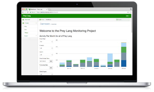 Preylang app dashboard